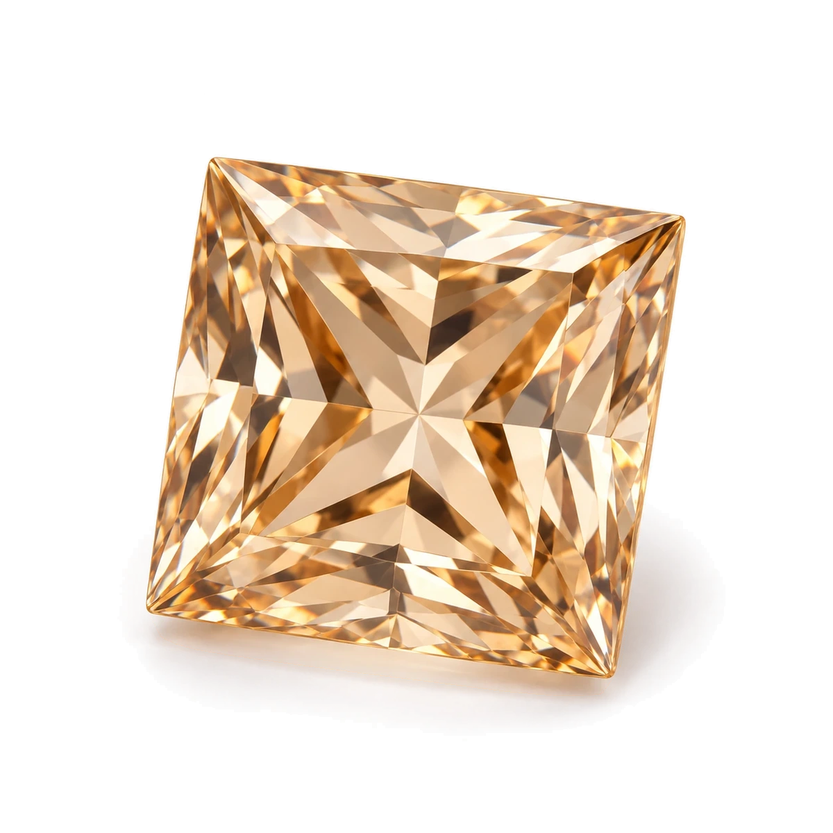 Champagne Square Cubic Zirconia — AI-generated product image