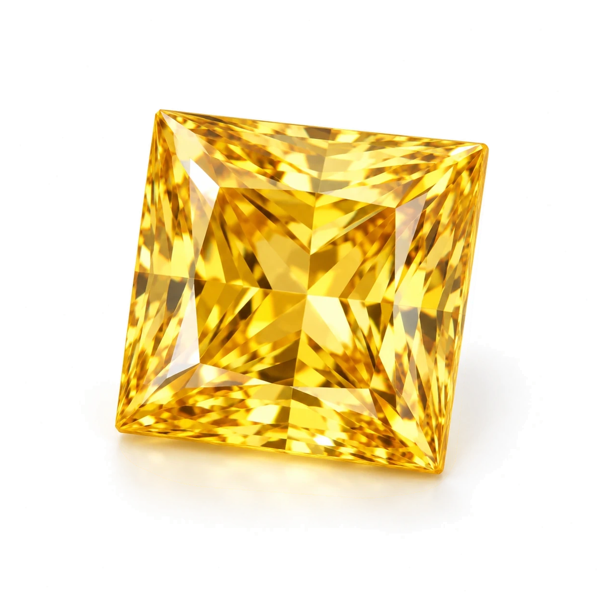 Golden yellow Square Cubic Zirconia — AI-generated product image