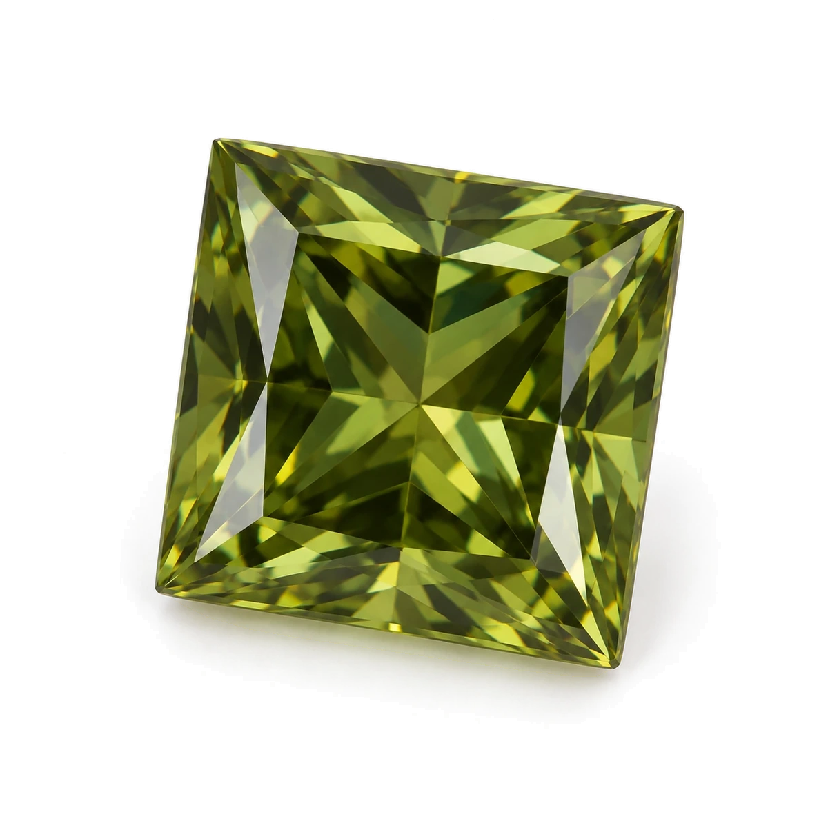 Olive green Square Cubic Zirconia — AI-generated product image