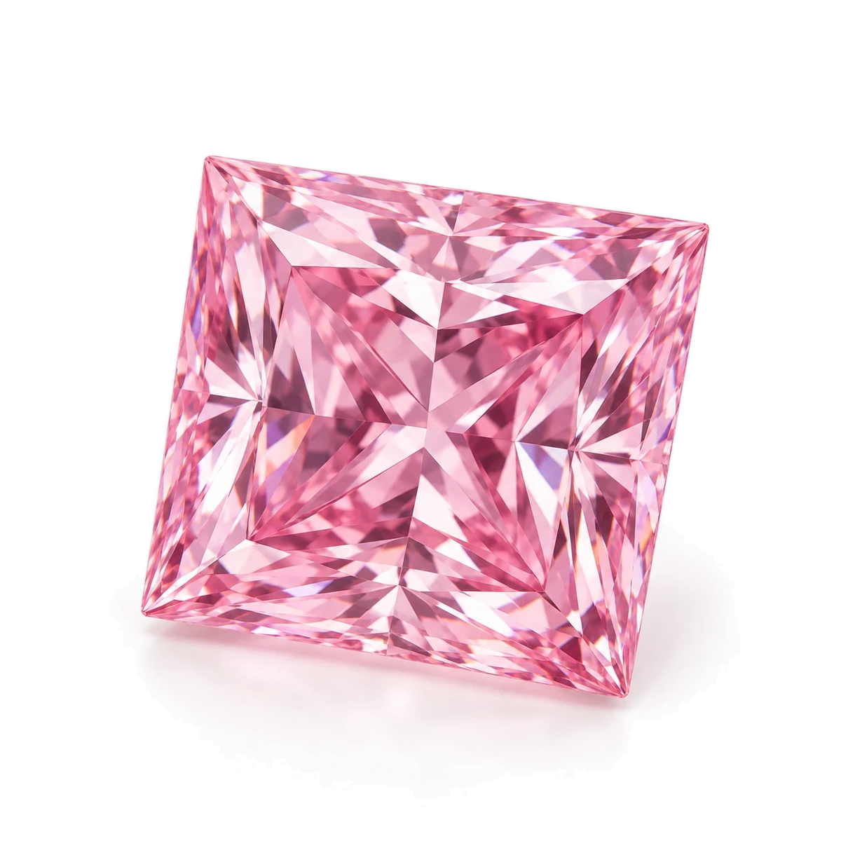 Pink Square Cubic Zirconia — AI-generated product image