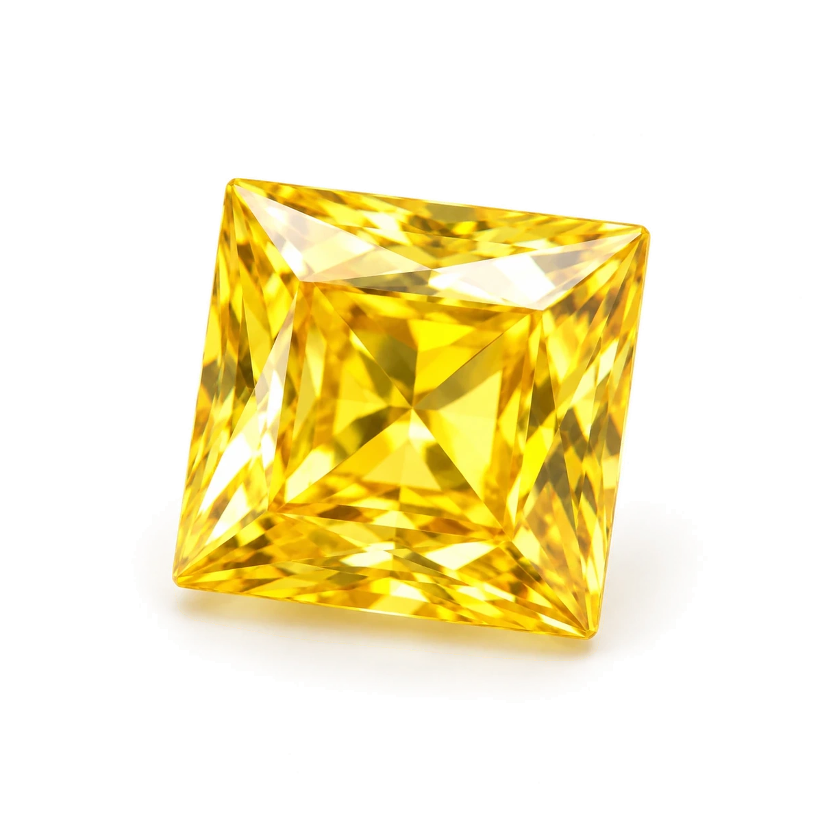 Golden yellow Square Cubic Zirconia — AI-generated product image