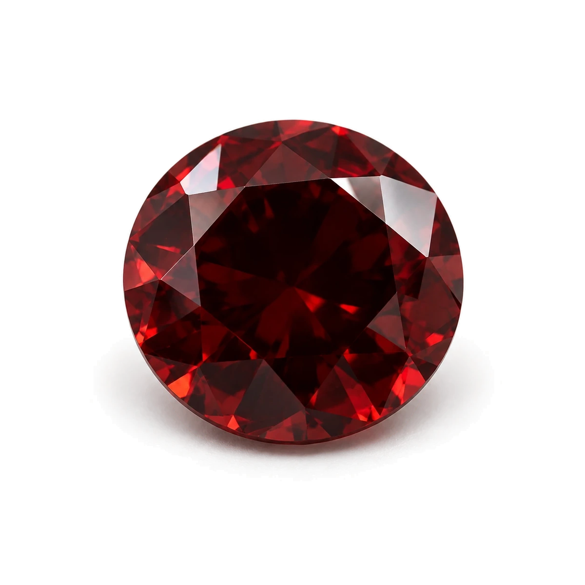 Garnet red Round Cubic Zirconia — AI-generated product image