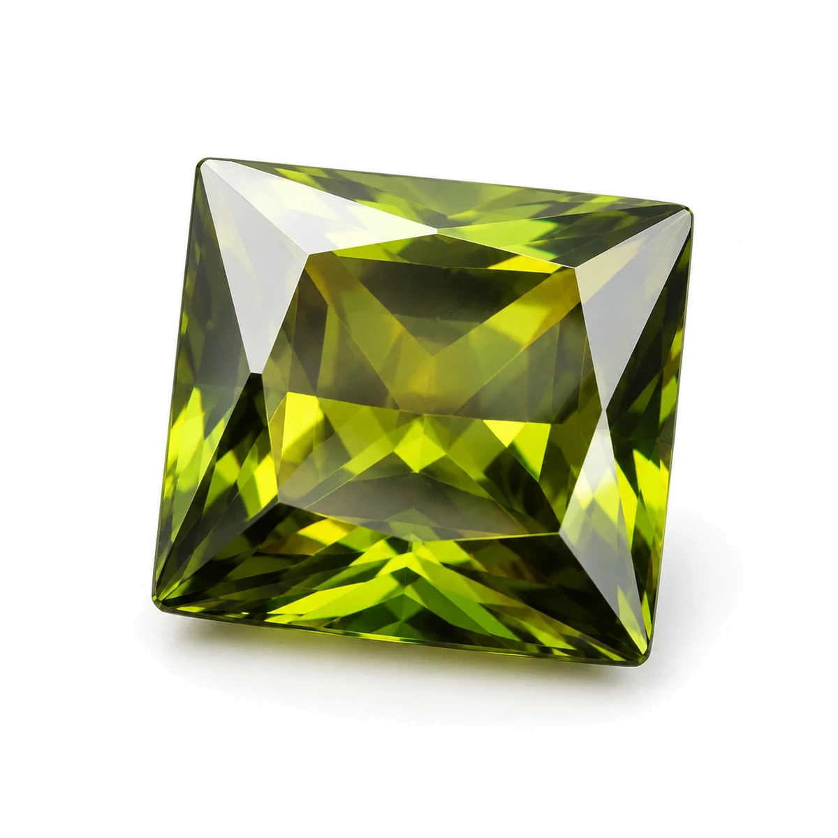 Olive green Square Cubic Zirconia — AI-generated product image