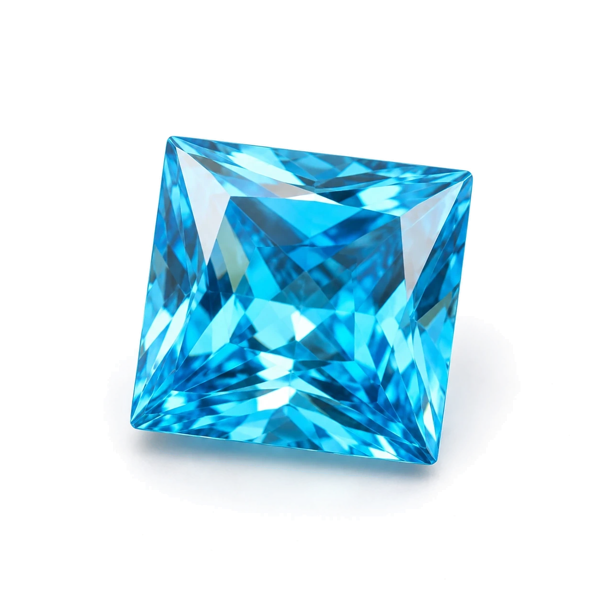 Aqua blue Square Cubic Zirconia — AI-generated product image