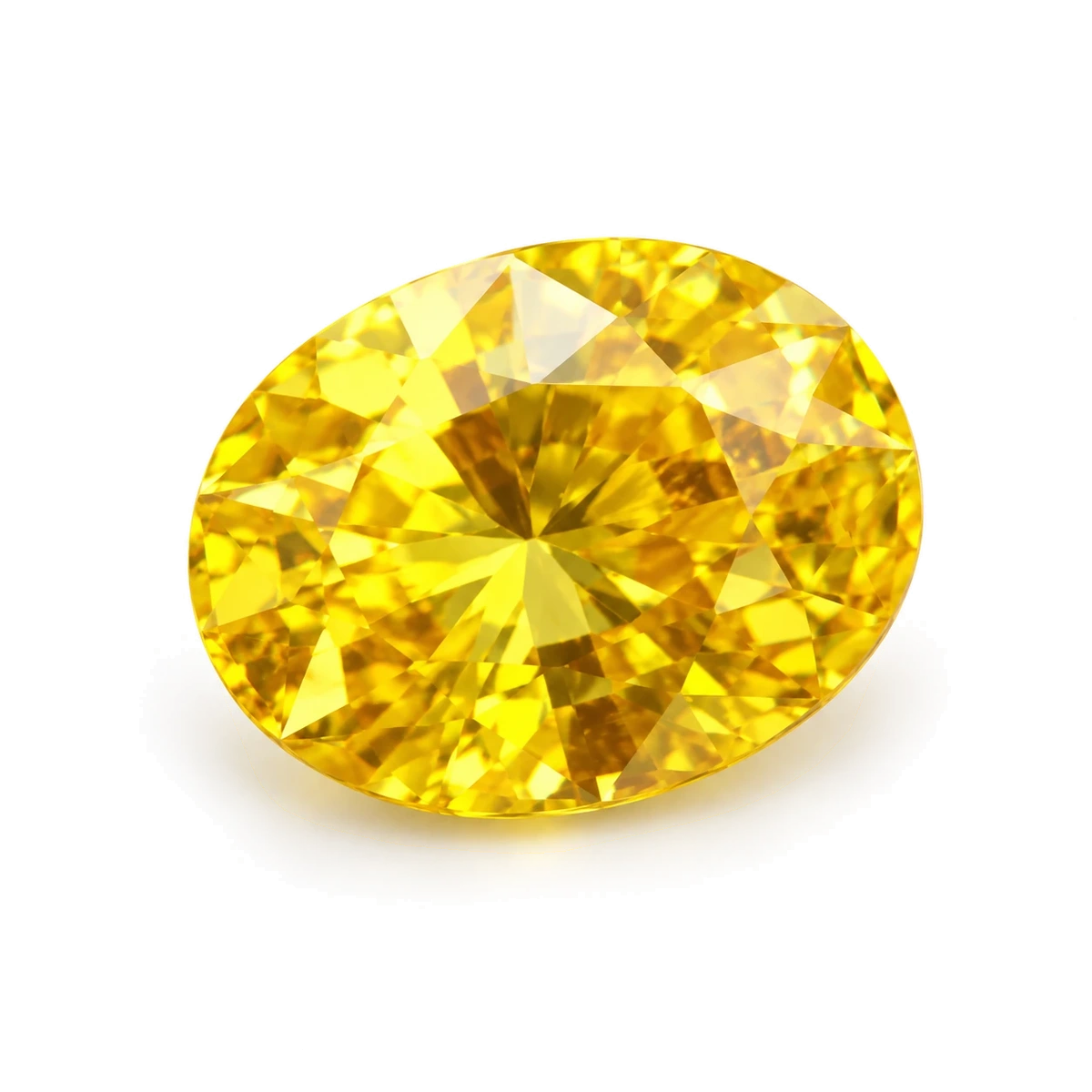 Golden yellow Oval Cubic Zirconia — AI-generated product image