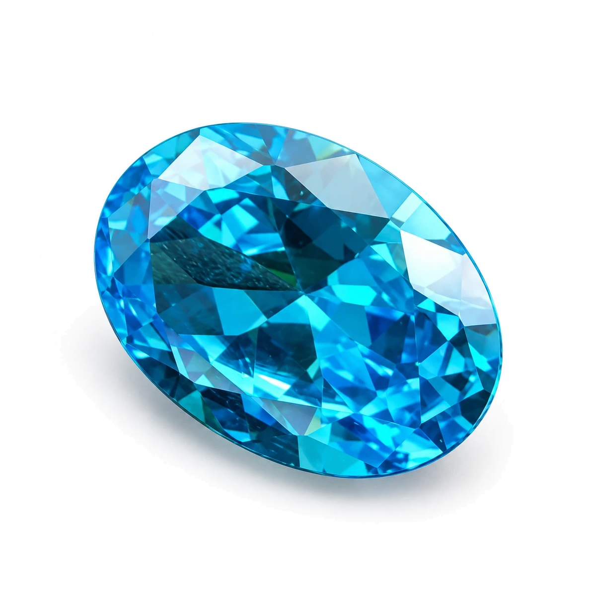 Aqua blue Oval Cubic Zirconia — AI-generated product image