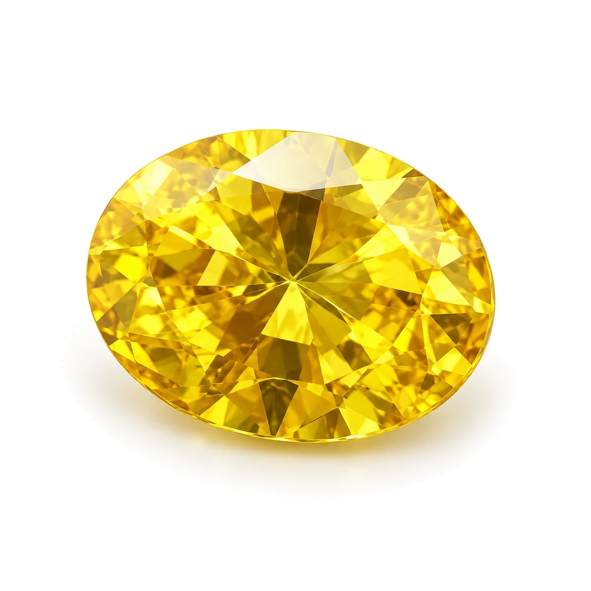 Golden yellow Oval Cubic Zirconia — AI-generated product image