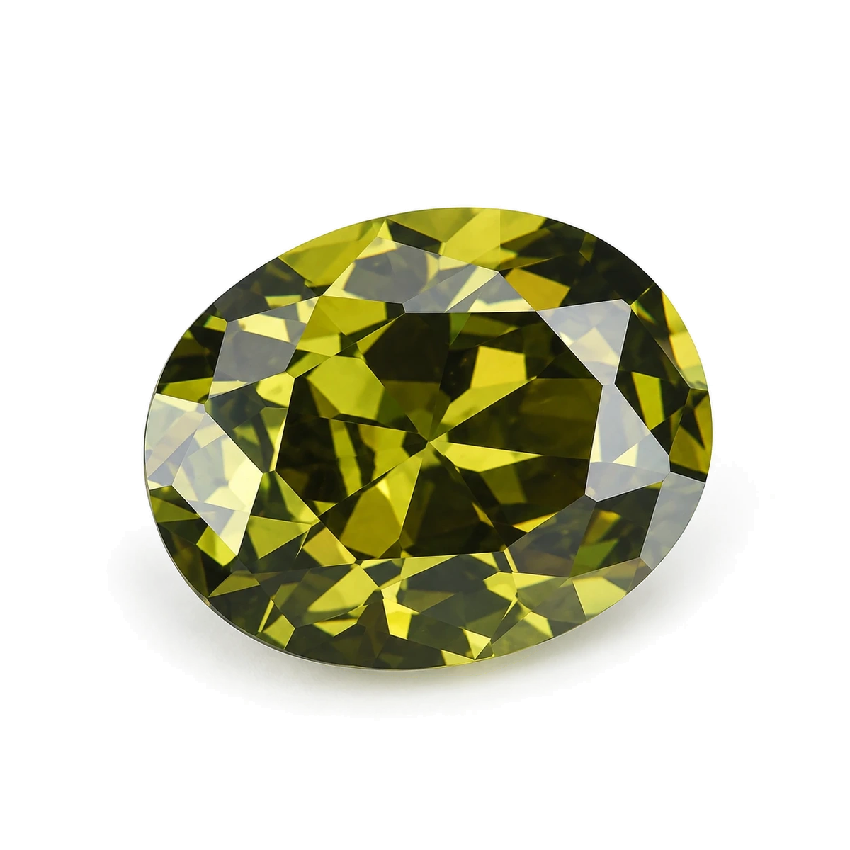 Olive green Oval Cubic Zirconia — AI-generated product image