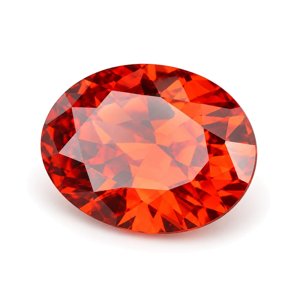 Orange red Oval Cubic Zirconia — AI-generated product image