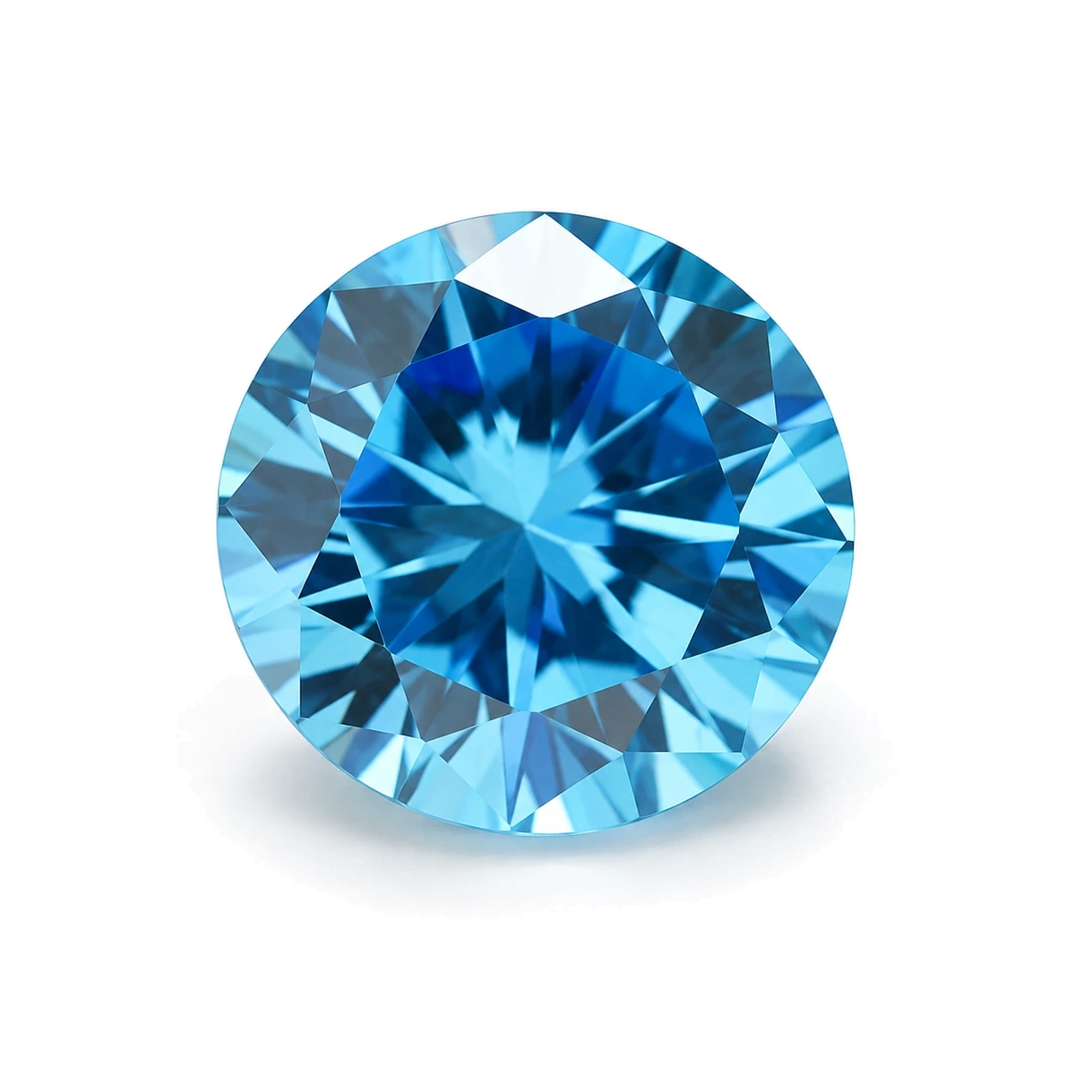 Aqua blue Round Cubic Zirconia — AI-generated product image