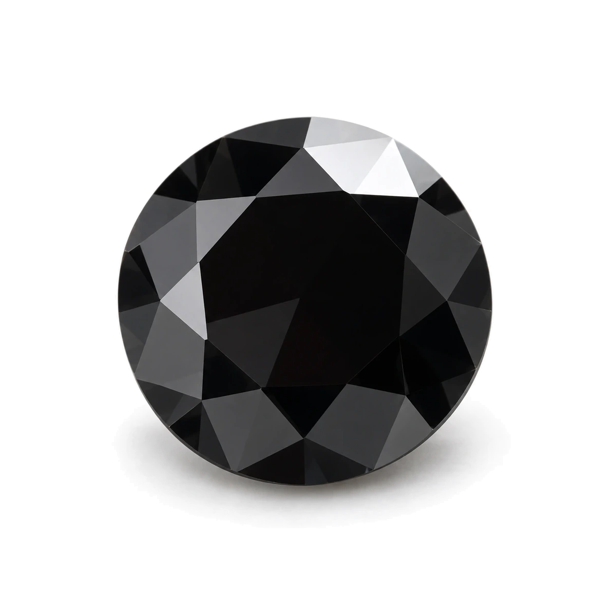 Black Round Cubic Zirconia — AI-generated product image