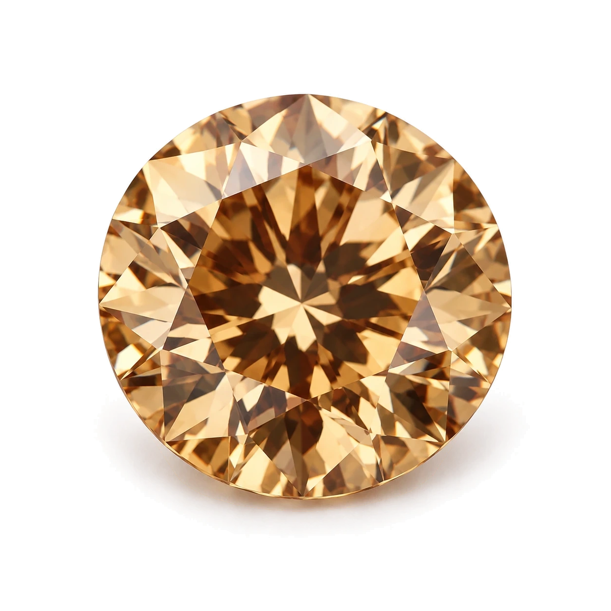 Champagne Round Cubic Zirconia — AI-generated product image