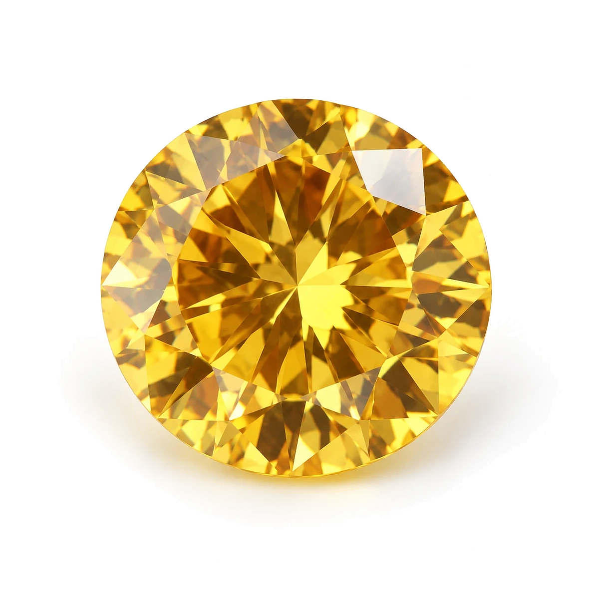 Golden yellow Round Cubic Zirconia — AI-generated product image