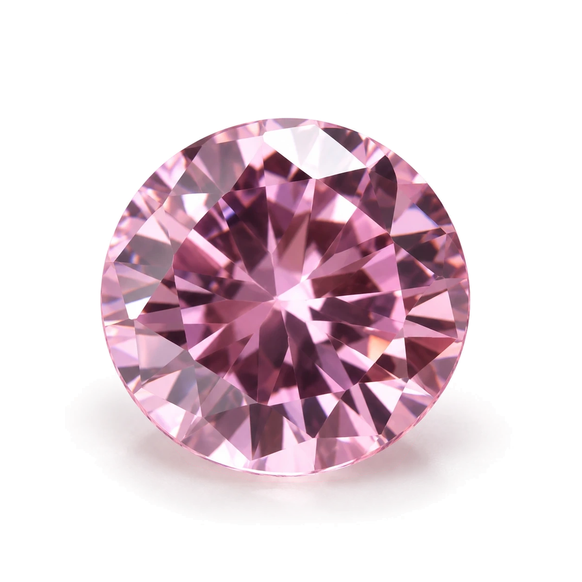 Pink Round Cubic Zirconia — AI-generated product image