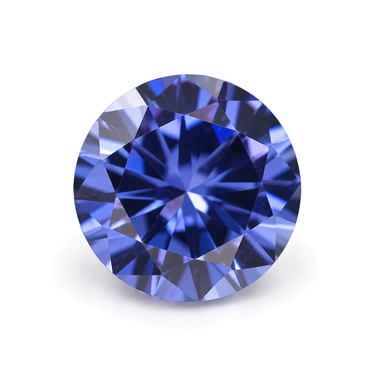 Tanzanite blue colour Round Cubic Zirconia — AI-generated product image