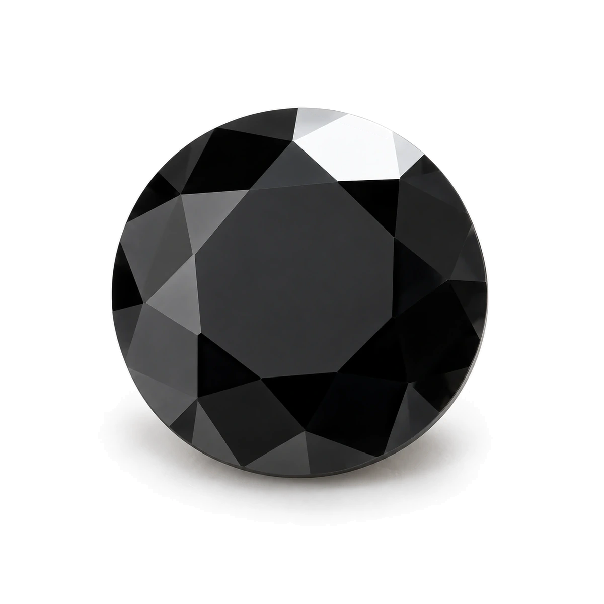 Black Round Cubic Zirconia — AI-generated product image
