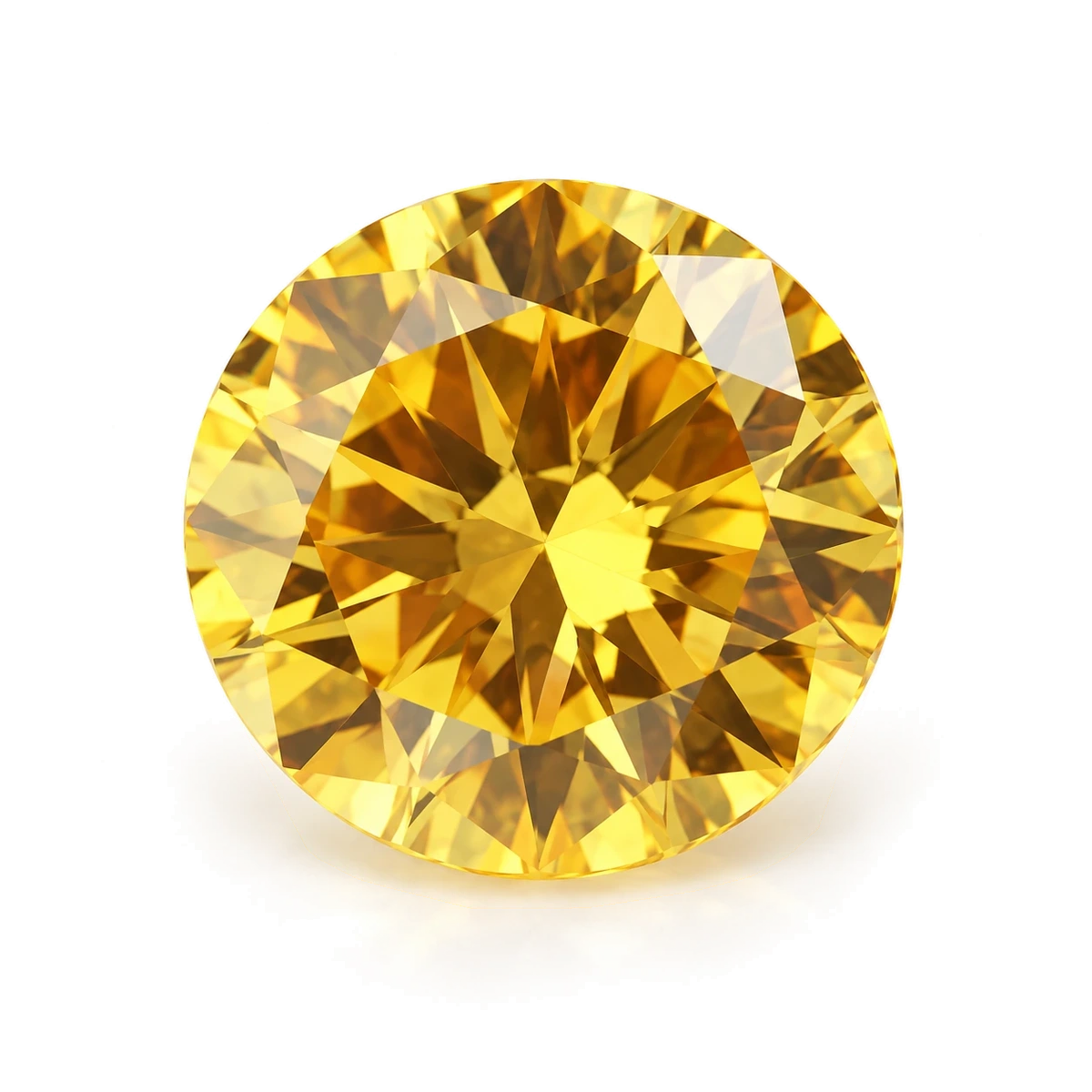 Golden yellow Round Cubic Zirconia — AI-generated product image