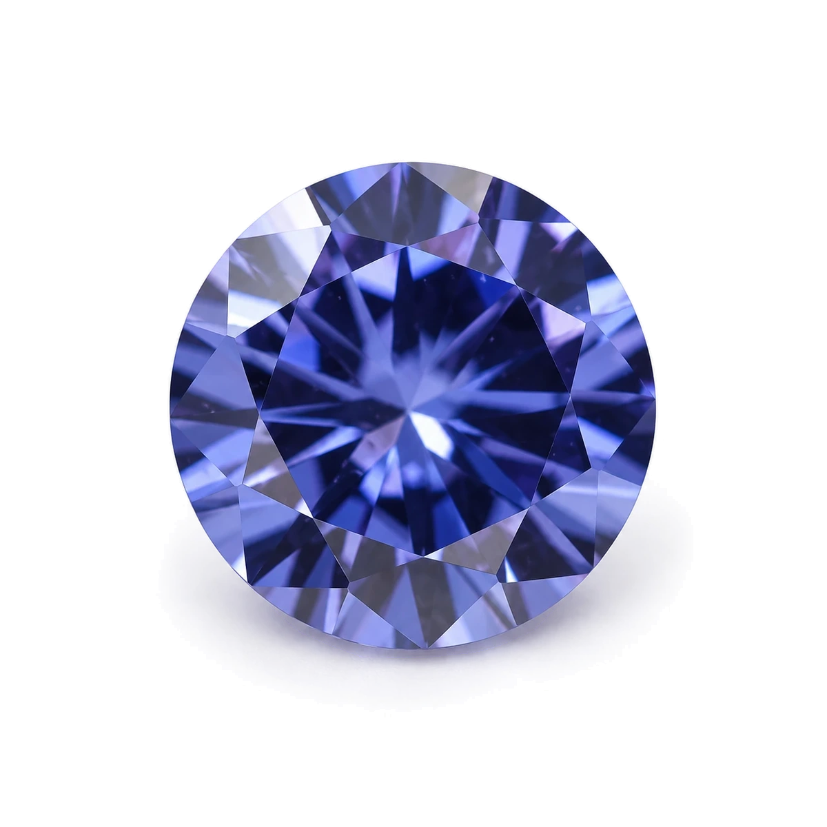 Tanzanite blue colour Round Cubic Zirconia — AI-generated product image