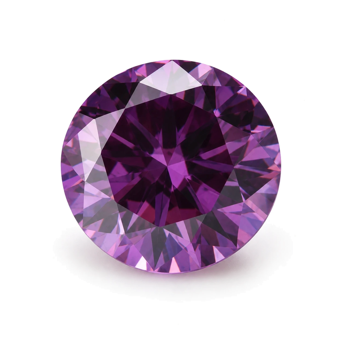 Violet red Round Cubic Zirconia — AI-generated product image