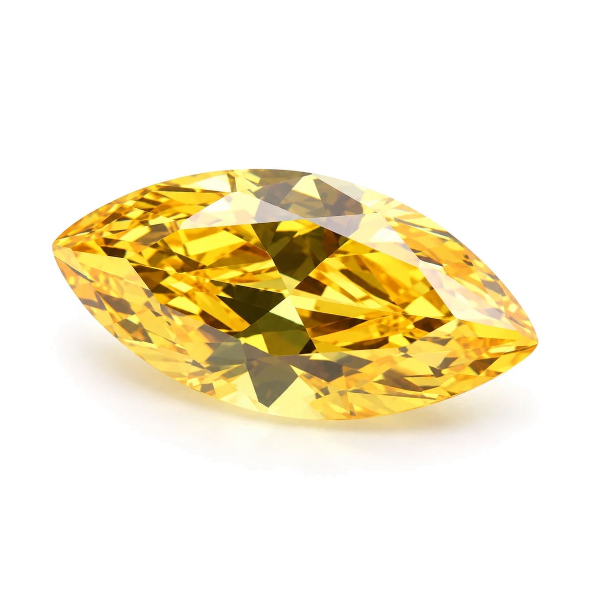Golden yellow Marquise Cubic Zirconia — AI-generated product image