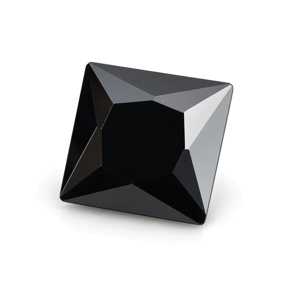 Black Square Cubic Zirconia — AI-generated product image