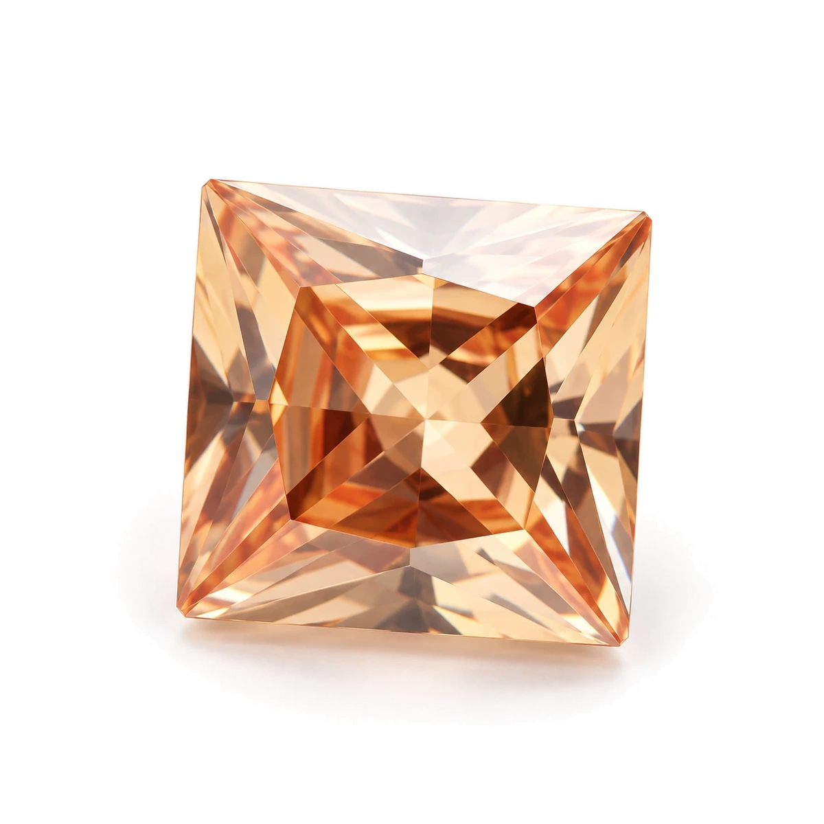 Champagne Square Cubic Zirconia — AI-generated product image
