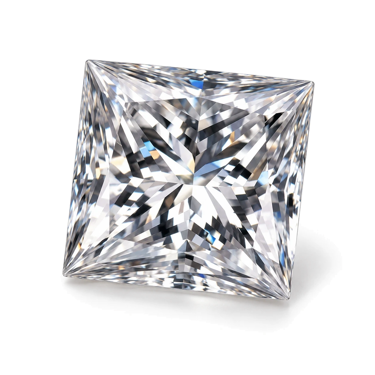 Colourless Square Cubic Zirconia — AI-generated product image