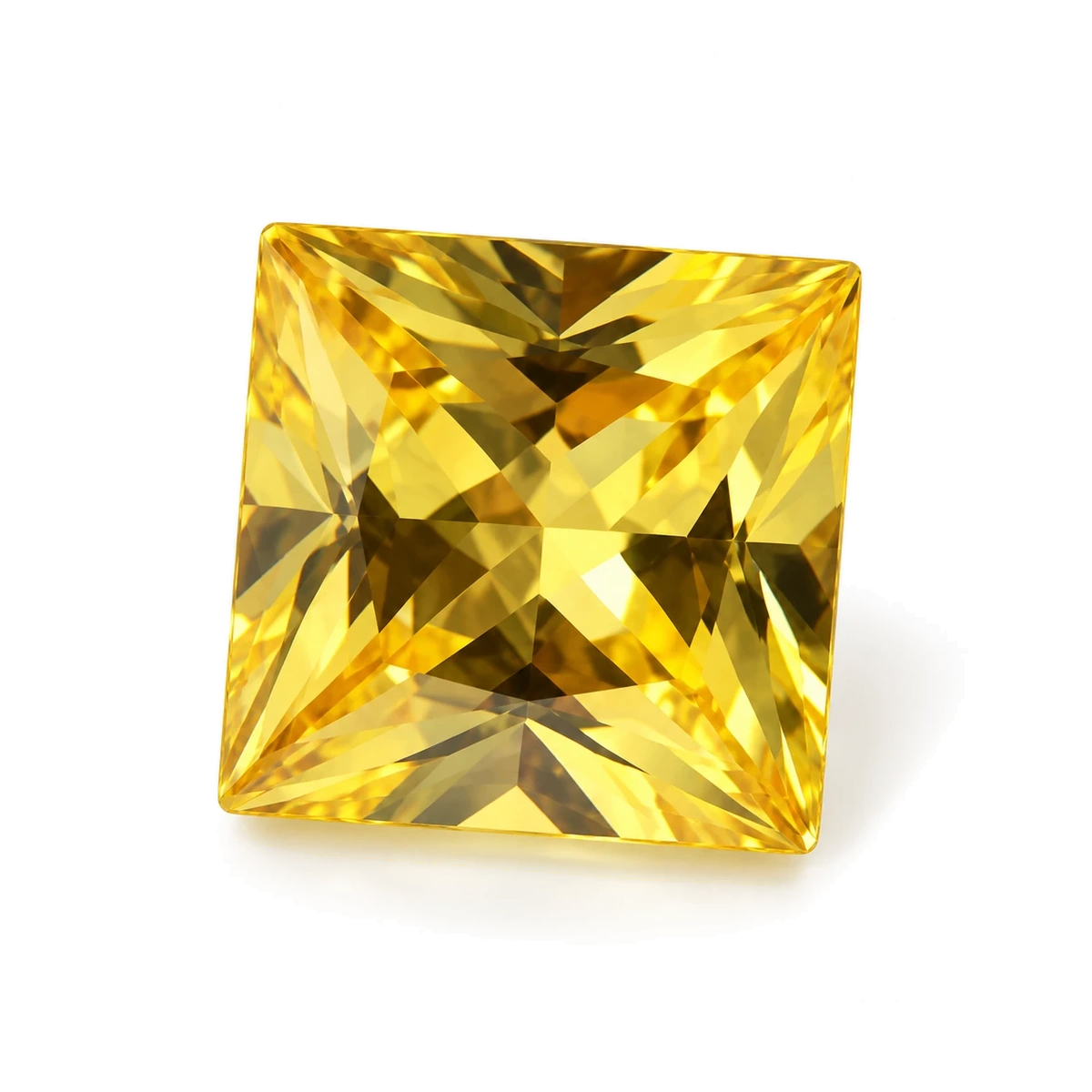 Golden yellow Square Cubic Zirconia — AI-generated product image