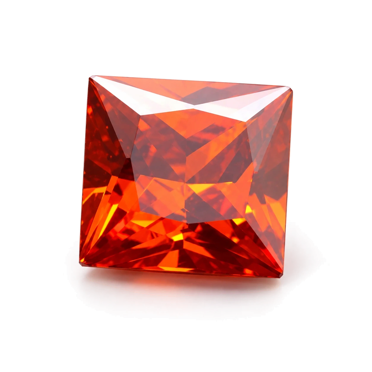 Orange red Square Cubic Zirconia — AI-generated product image