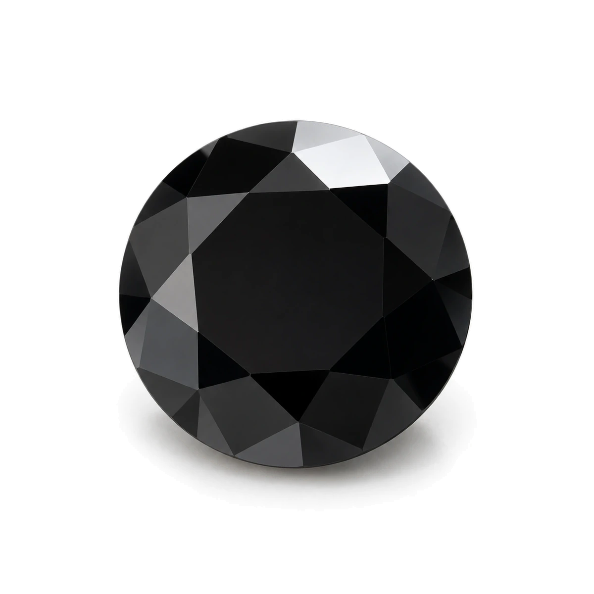Black Round Cubic Zirconia — AI-generated product image