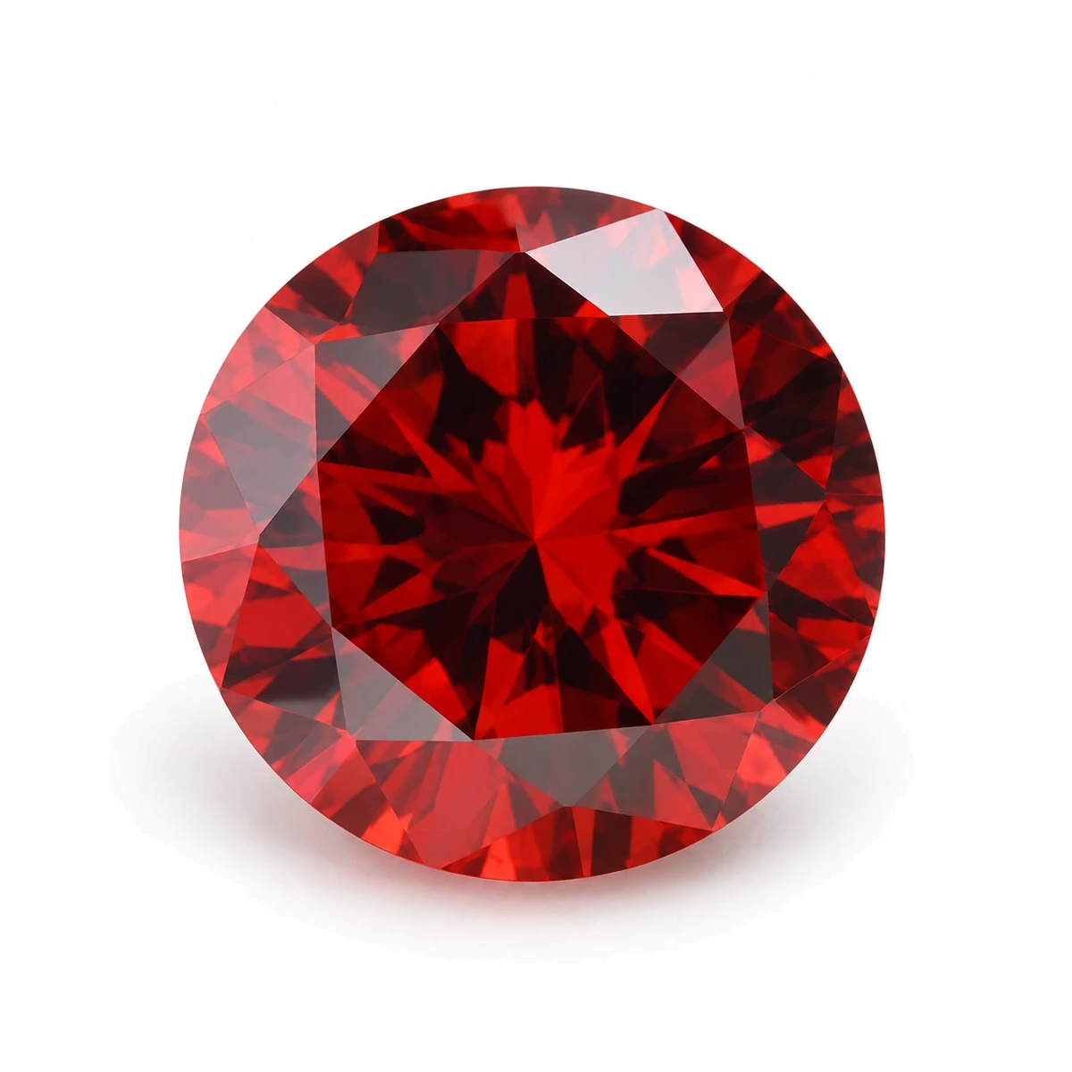 Garnet red Round Cubic Zirconia — AI-generated product image