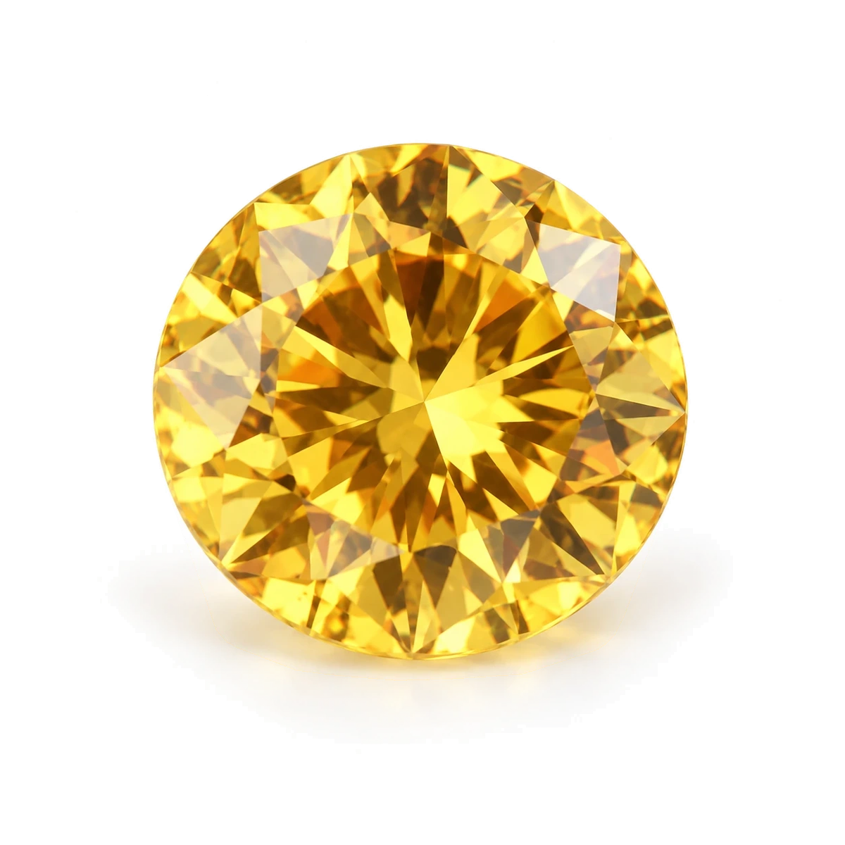 Golden yellow Round Cubic Zirconia — AI-generated product image