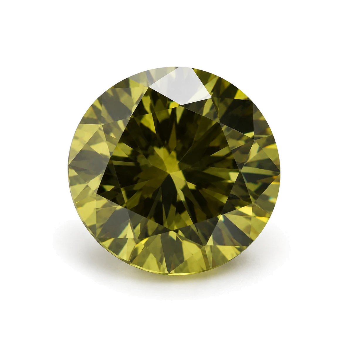 Olive green Round Cubic Zirconia — AI-generated product image