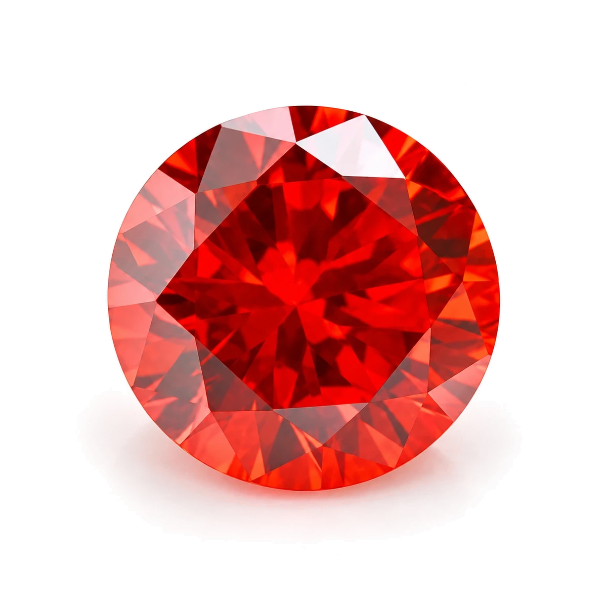 Orange red Round Cubic Zirconia — AI-generated product image