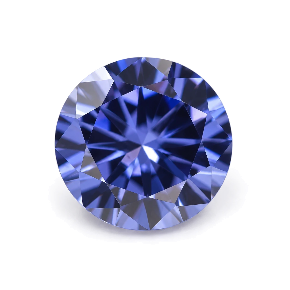 Tanzanite blue colour Round Cubic Zirconia — AI-generated product image