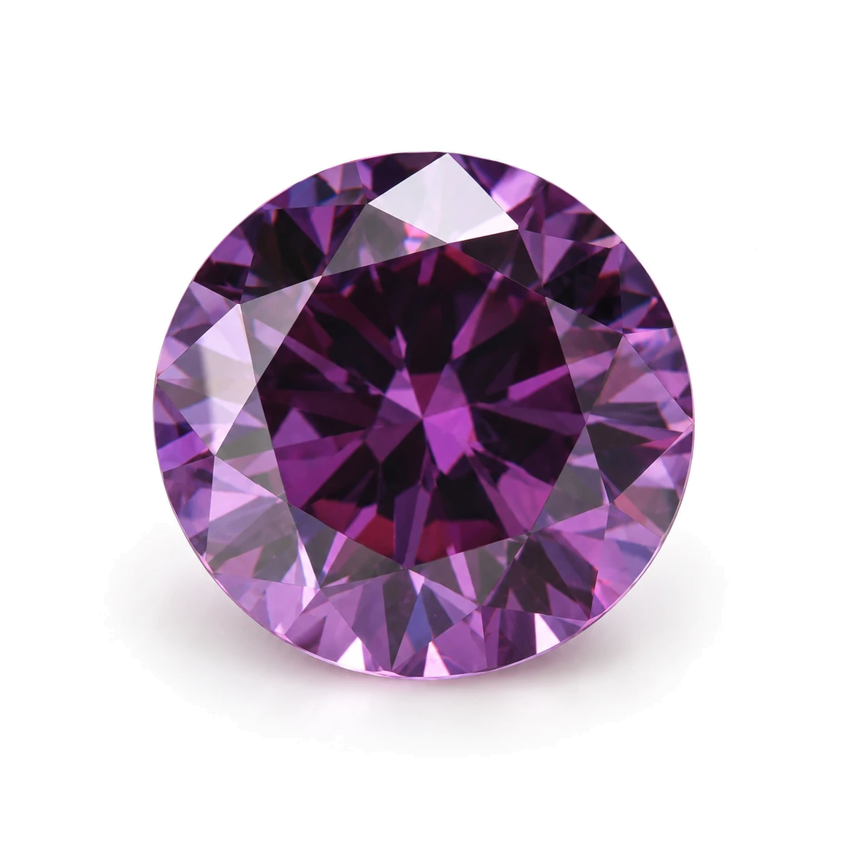 Violet red Round Cubic Zirconia — AI-generated product image