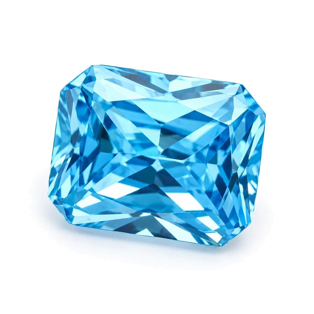 Aqua blue Octagon Cubic Zirconia — AI-generated product image