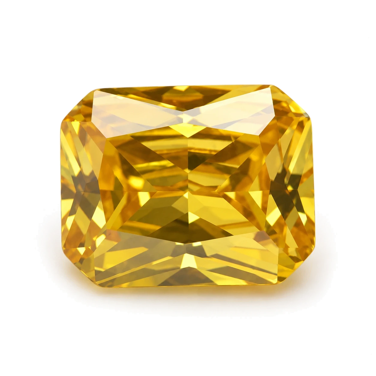 Golden yellow Octagon Cubic Zirconia — AI-generated product image