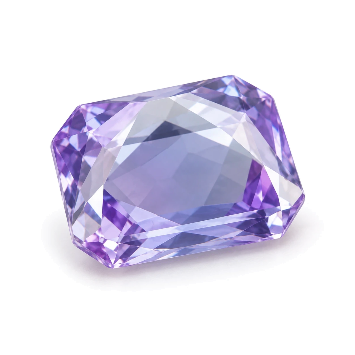 Pale violet blue Octagon Cubic Zirconia — AI-generated product image