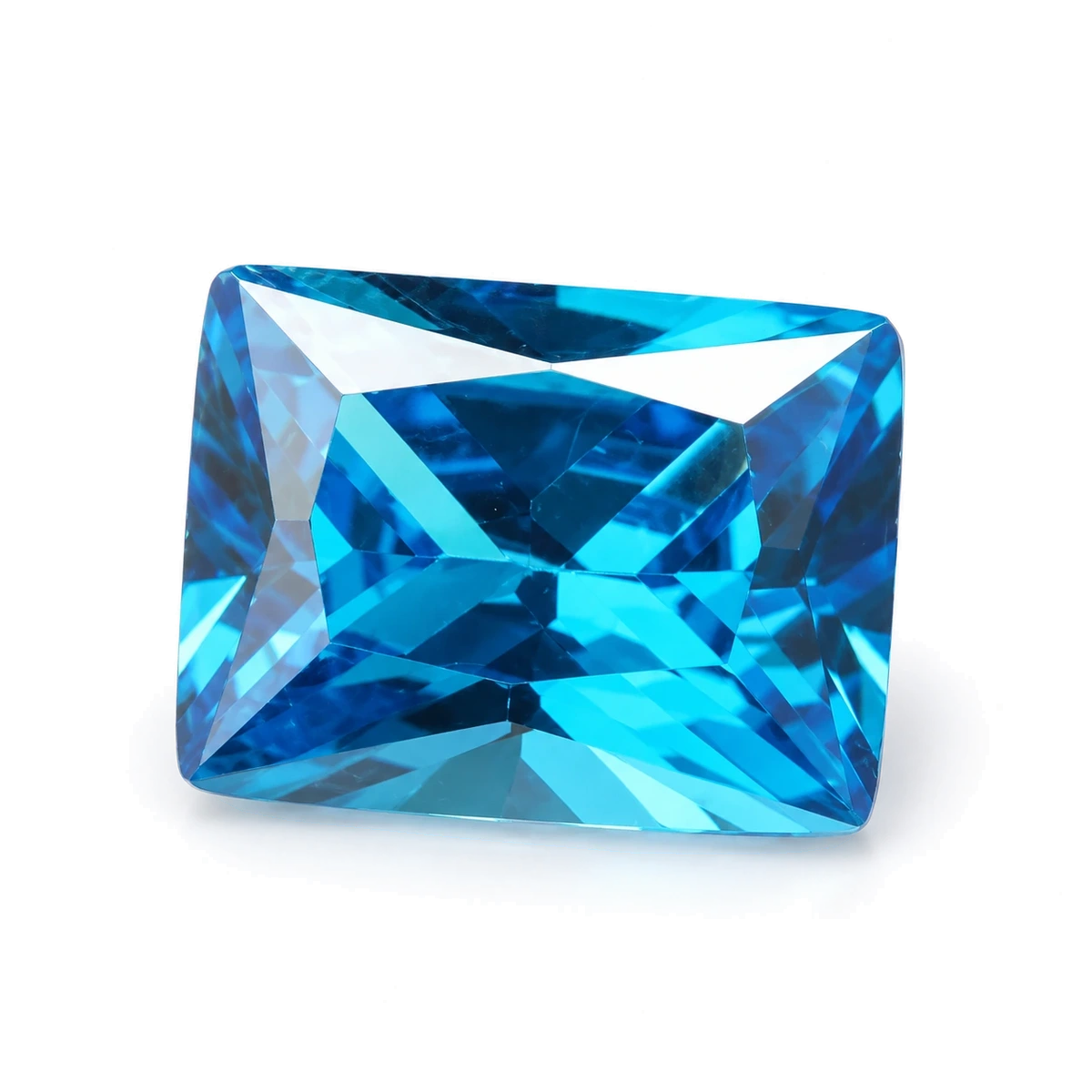 Aqua blue Rectangle Cubic Zirconia — AI-generated product image
