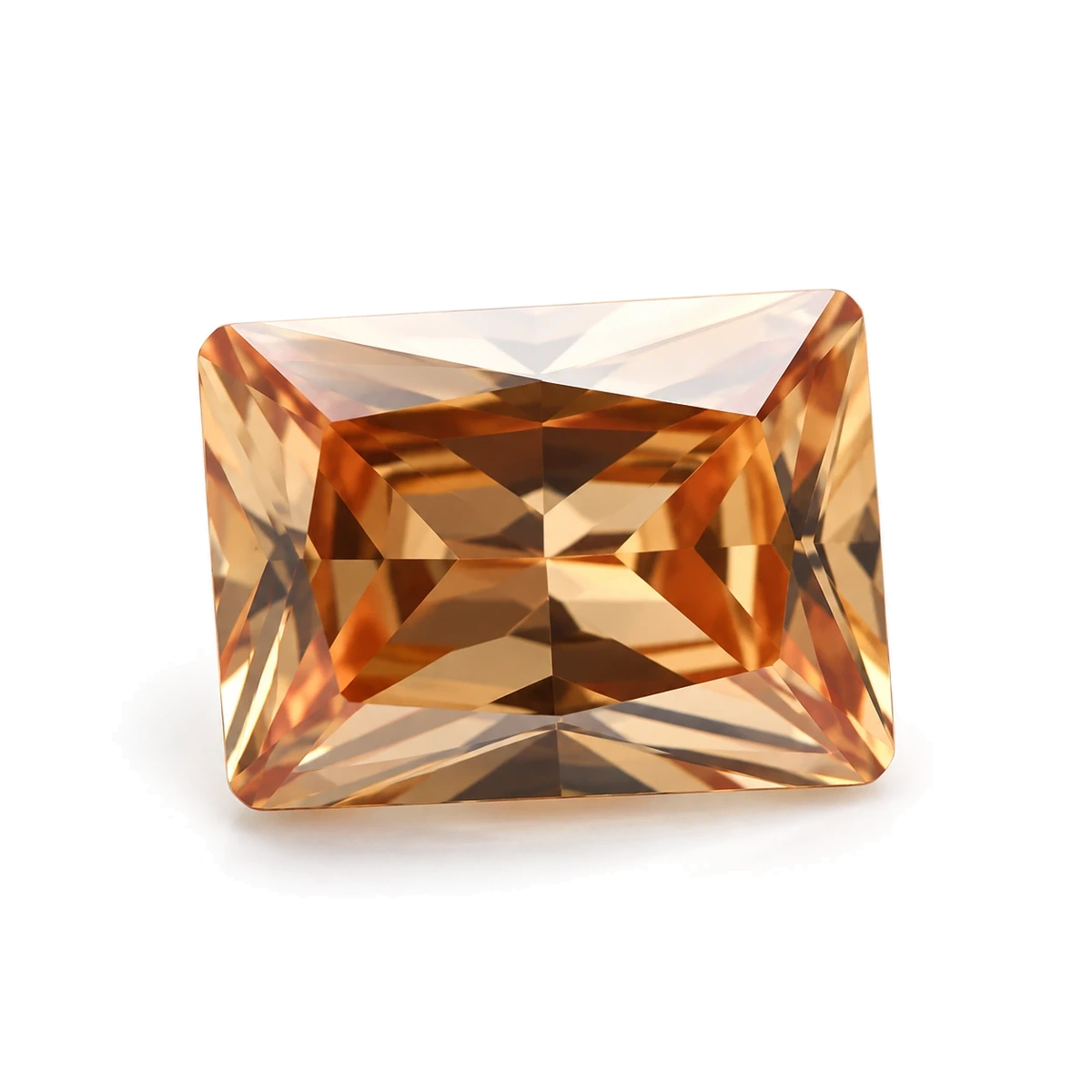 Champagne Rectangle Cubic Zirconia — AI-generated product image