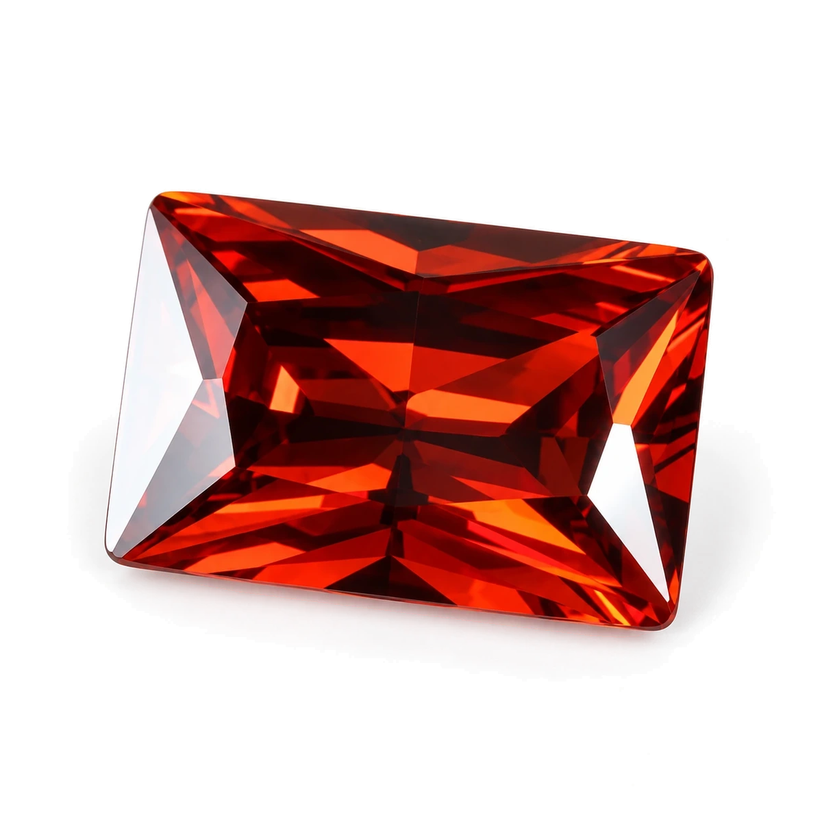 Garnet red Rectangle Cubic Zirconia — AI-generated product image