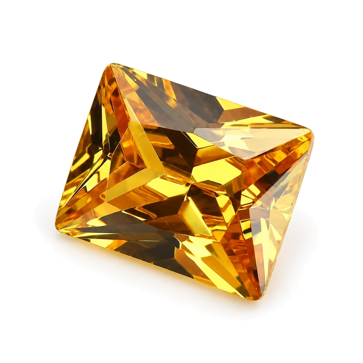 Golden yellow Rectangle Cubic Zirconia — AI-generated product image