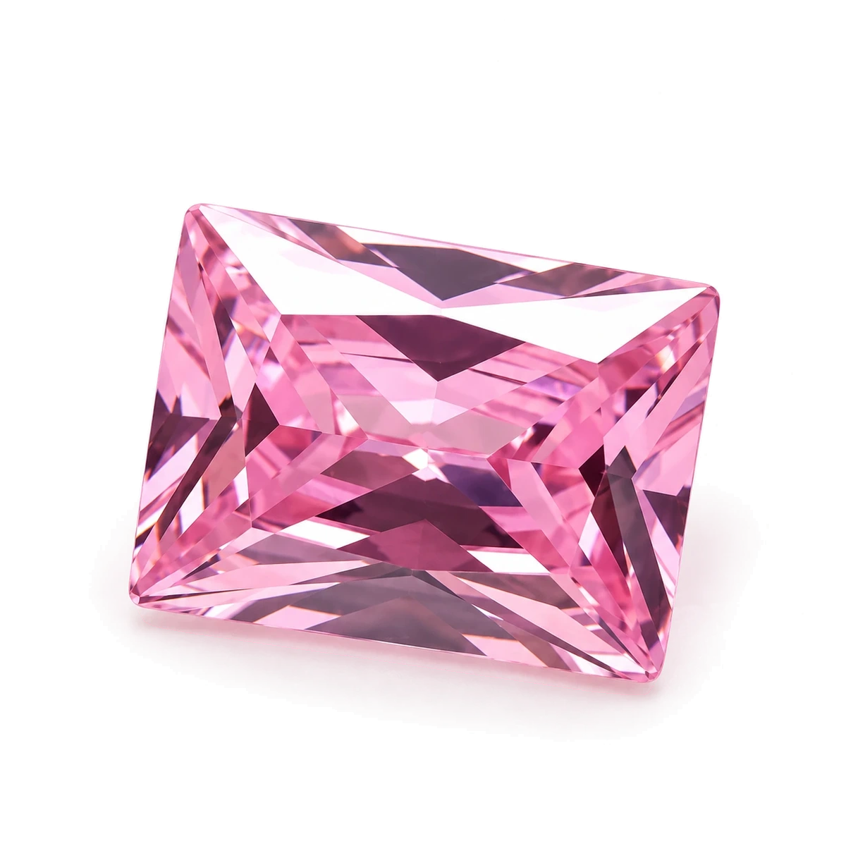 Pink Rectangle Cubic Zirconia — AI-generated product image