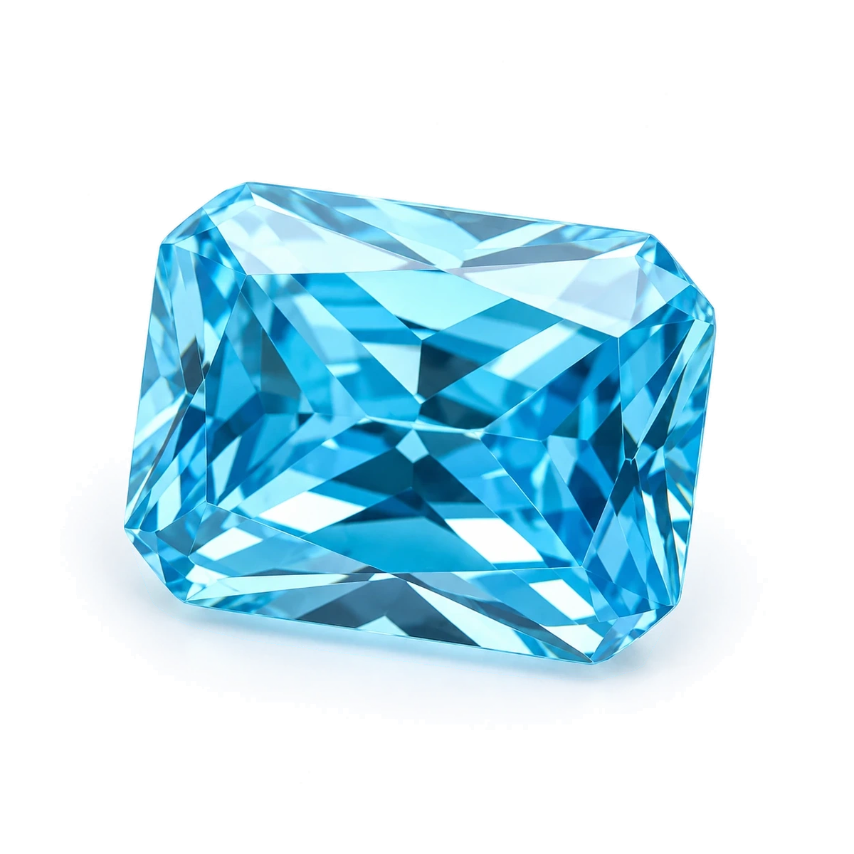 Aqua blue Octagon Cubic Zirconia — AI-generated product image