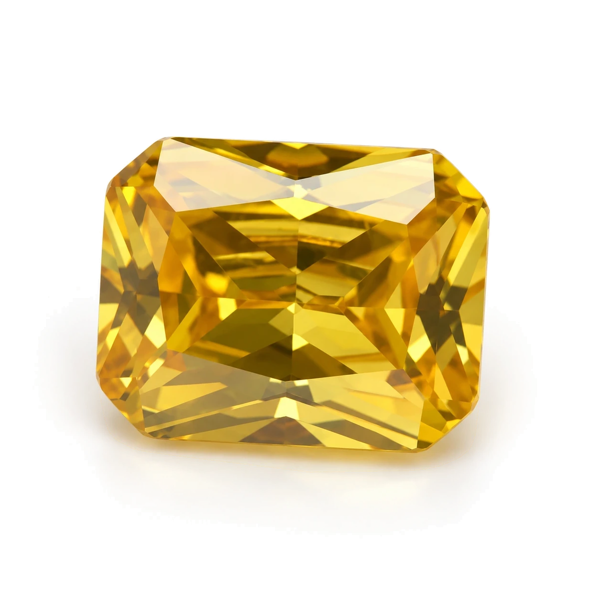 Golden yellow Octagon Cubic Zirconia — AI-generated product image
