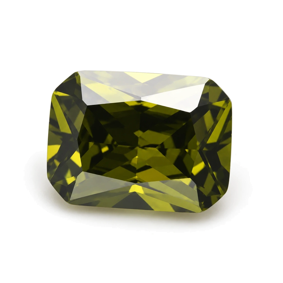 Olive green Octagon Cubic Zirconia — AI-generated product image