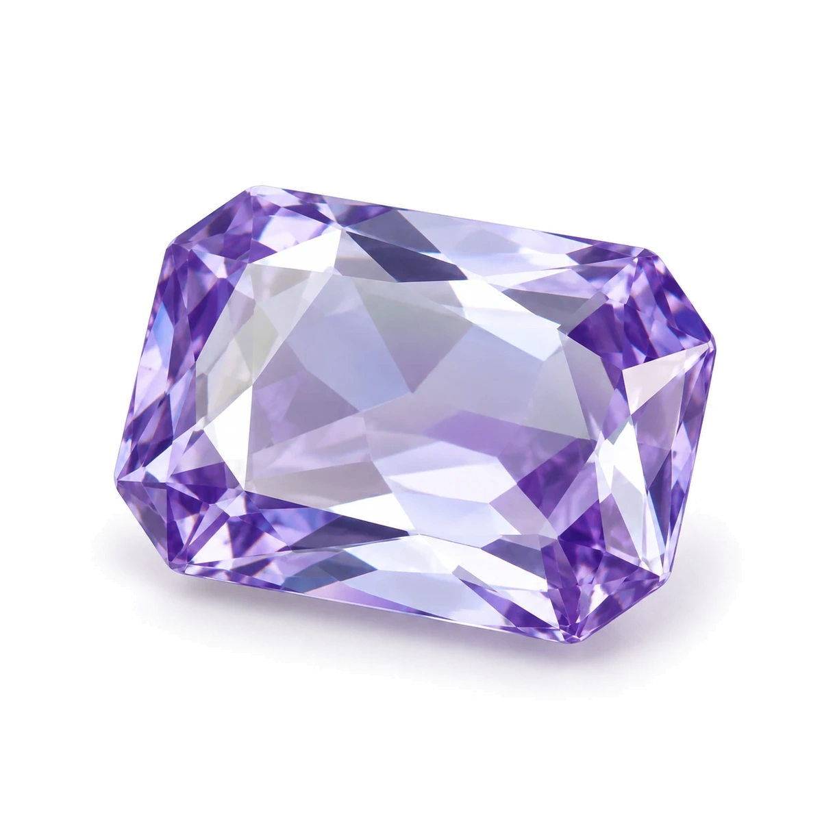 Pale violet blue Octagon Cubic Zirconia — AI-generated product image