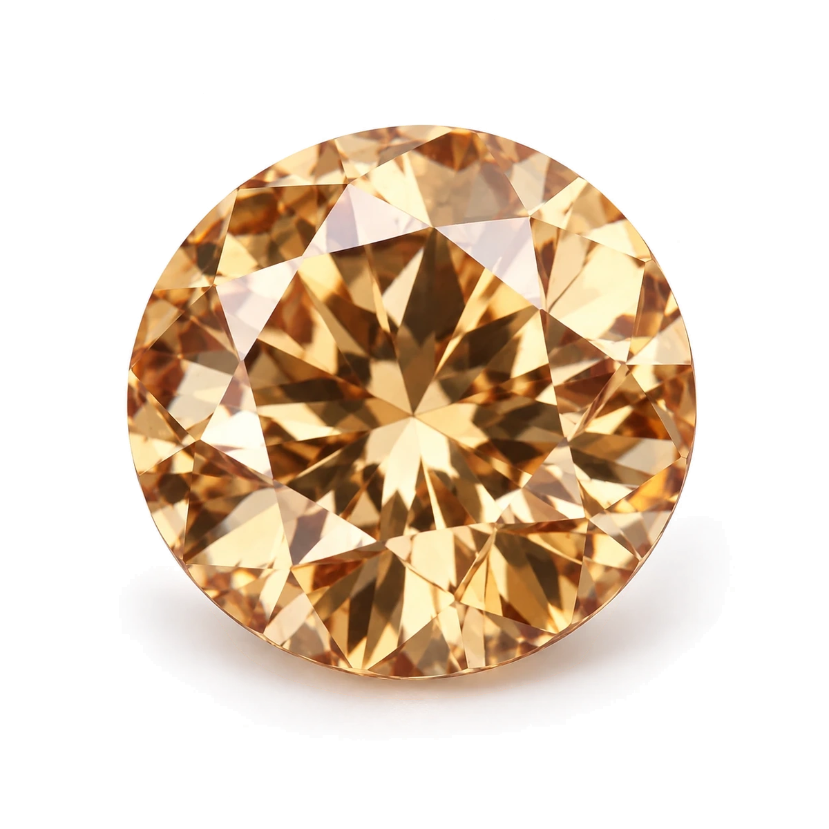 Champagne Round Cubic Zirconia — AI-generated product image