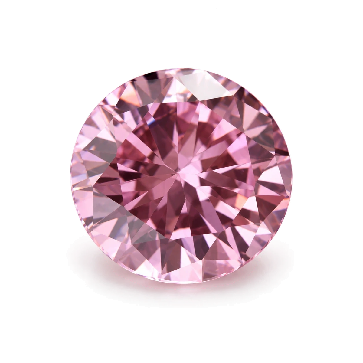 Pink Round Cubic Zirconia — AI-generated product image